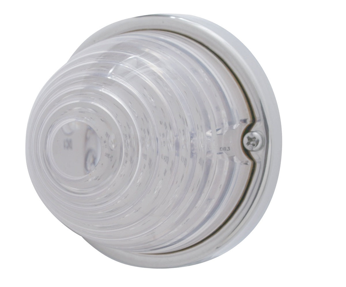 17 LED Beehive Flush Mount Kit With Low Profile Bezel - Amber LED/Clear Lens