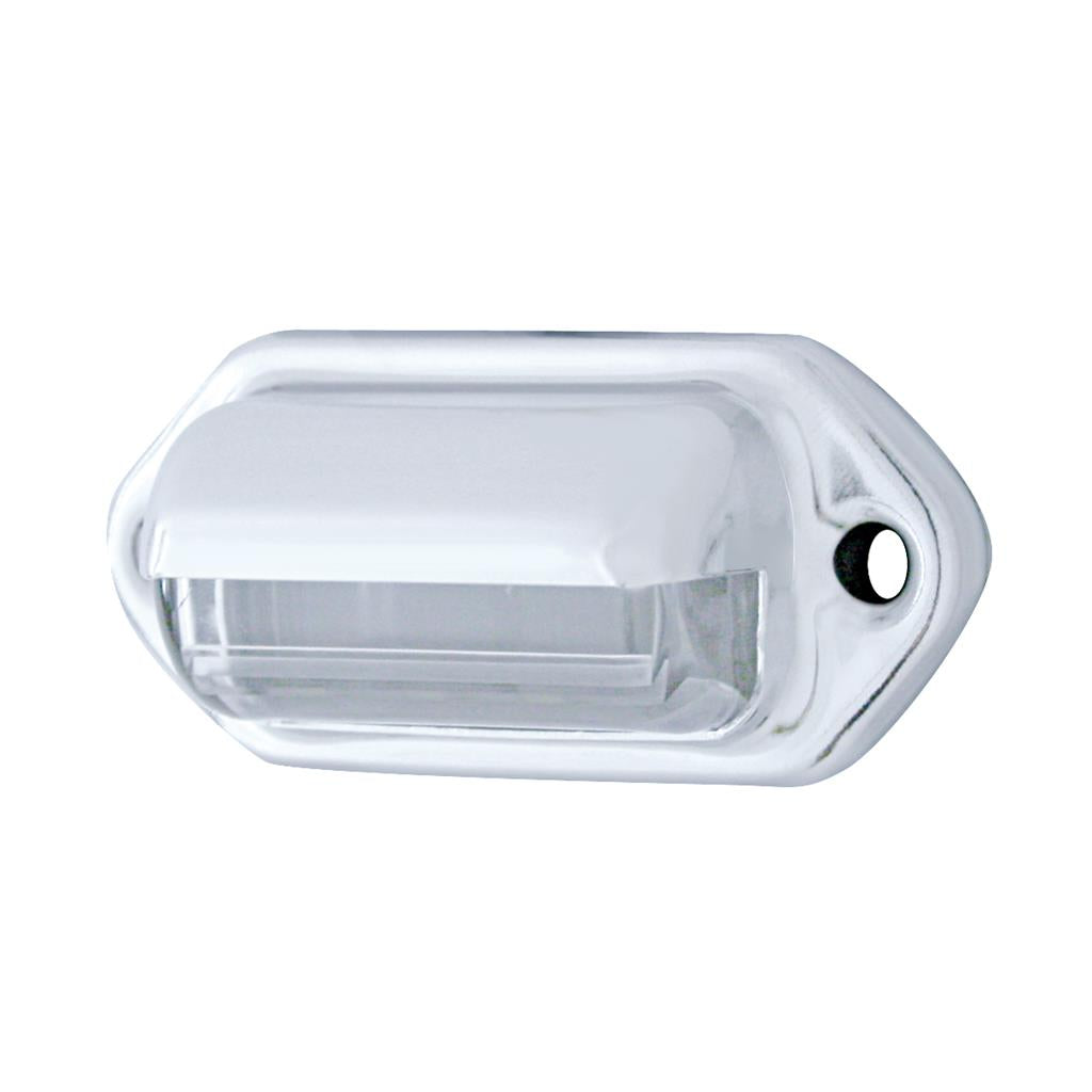 4 White LED Chrome License Plate Light/Utility Light Metal Housing