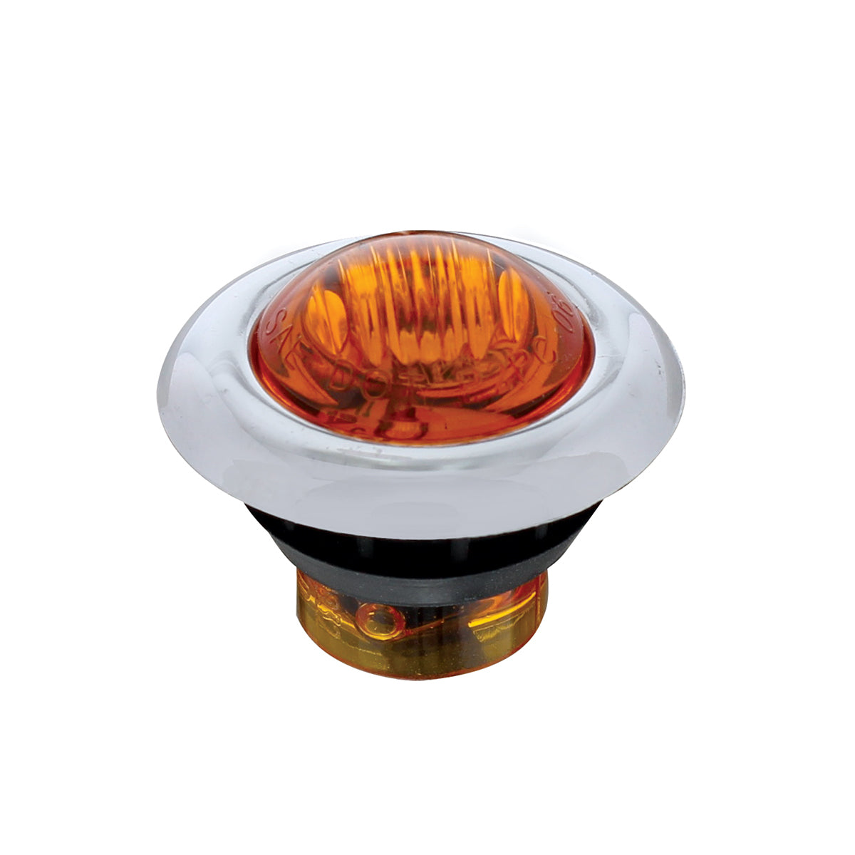 Mini 3/4" Round Amber 3 LED Clearance Marker Accent Light /Stainless Steel Bezel