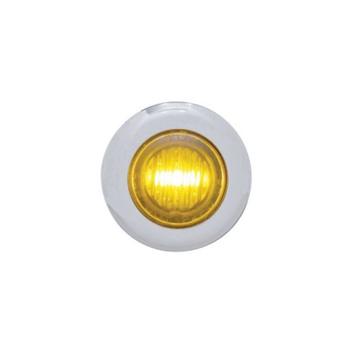 Mini 3/4" Round Amber 3 LED Clearance Marker Accent Light /Stainless Steel Bezel