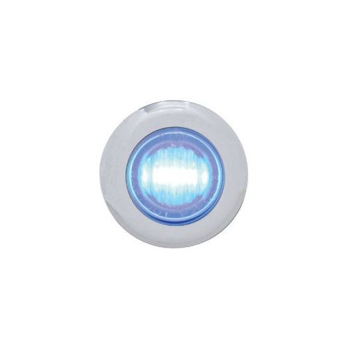 Mini 3/4" Round Blue 3 LED Clearance Marker Accent Light / Stainless Steel Bezel