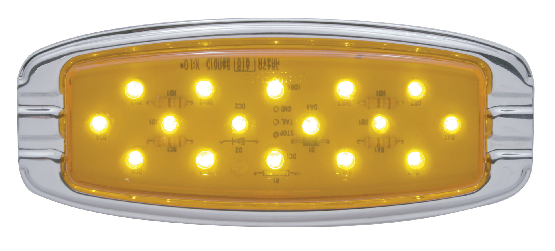 16 LED Retro Clearance/Marker Light - Flush Mount - Amber LED/Amber Lens