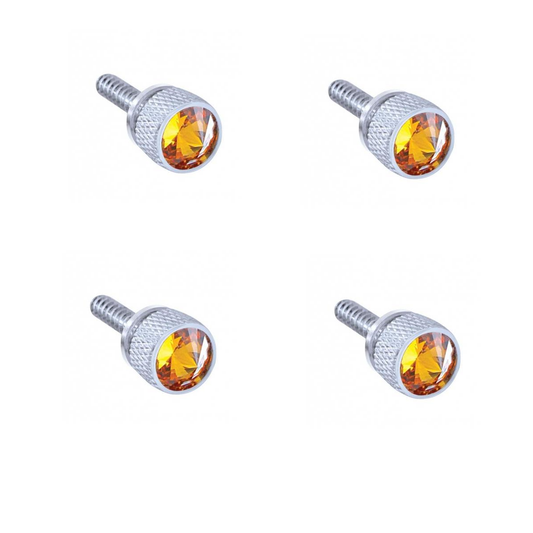 (4) Dash Screw's with Amber Crystal For 2008-2017 Freightliner Cascadia