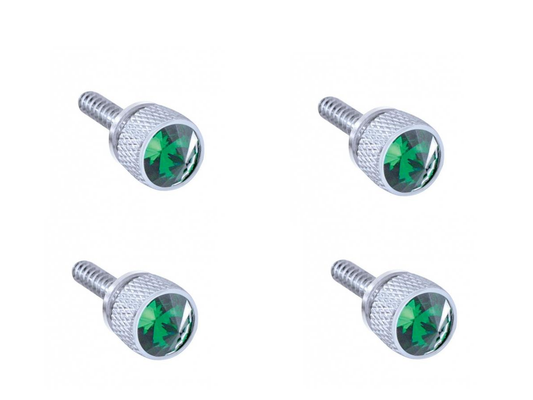 (4) Dash Screw's with Green Crystal For 2008-2017 Freightliner Cascadia