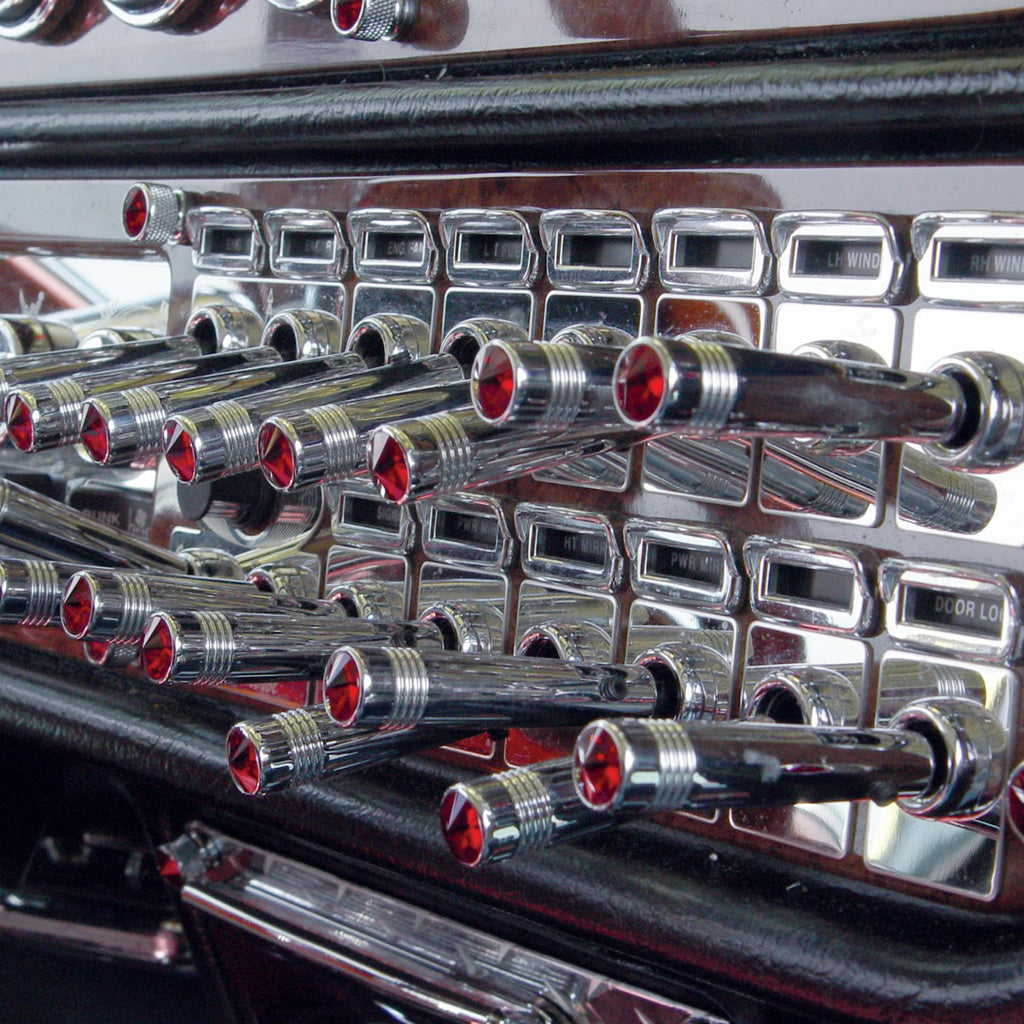 (1) 2-1/4" Long Aluminum Toggle Switch Extension W/Red Crystal  Fits Kenworth