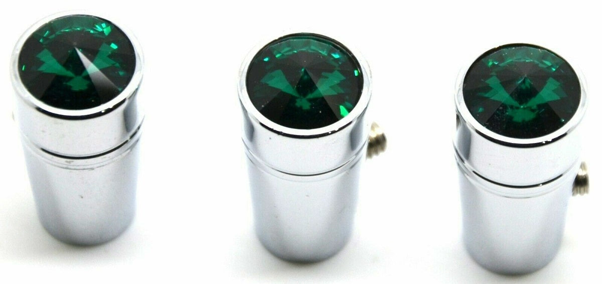 3-Pack Mini Toggle Switch 1" Extension with Green Crystal for Peterbilt 379 359