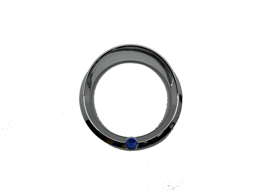 Chrome Visor Bezel W/Blue Crystal For 2006+ Peterbilt 379, 389, 388, 387, 386
