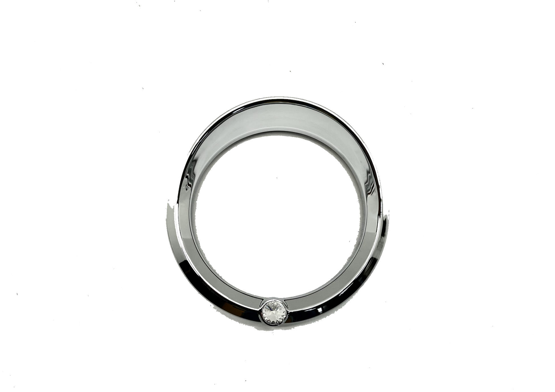 Chrome Visor Bezel W/Clear Crystal For 2006+ Peterbilt 379, 389, 388, 387, 386