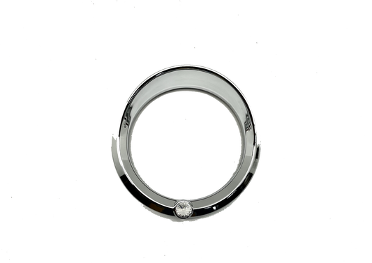 Chrome Visor Bezel W/Clear Crystal For 2006+ Peterbilt 379, 389, 388, 387, 386