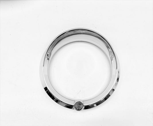 Chrome Visor Bezel W/Green Crystal For 2006+ Peterbilt 379, 389, 388, 387, 386