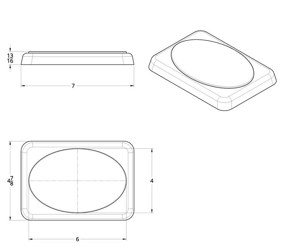 2 Pack of Chrome 7" X 4-7/8" Speaker Cover For Various Peterbilt Models, Snap-On