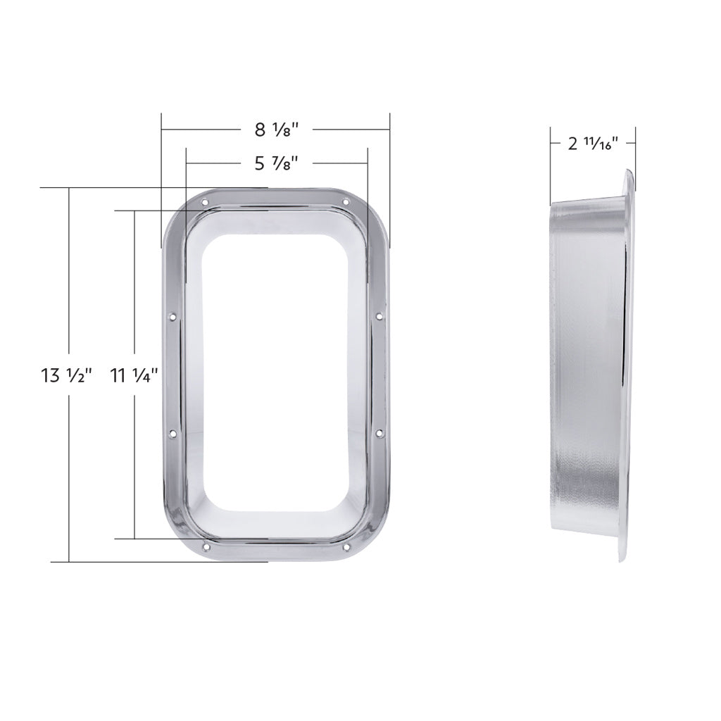 Chrome Plastic Interior View Window Trim Fits Kenworth W900L 1990-05, T800 1986-05