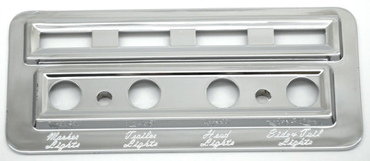 Chrome Plastic Light Switch Indicator Trim 2002-05 Fits Kenworth W900/T800/T600/T2000