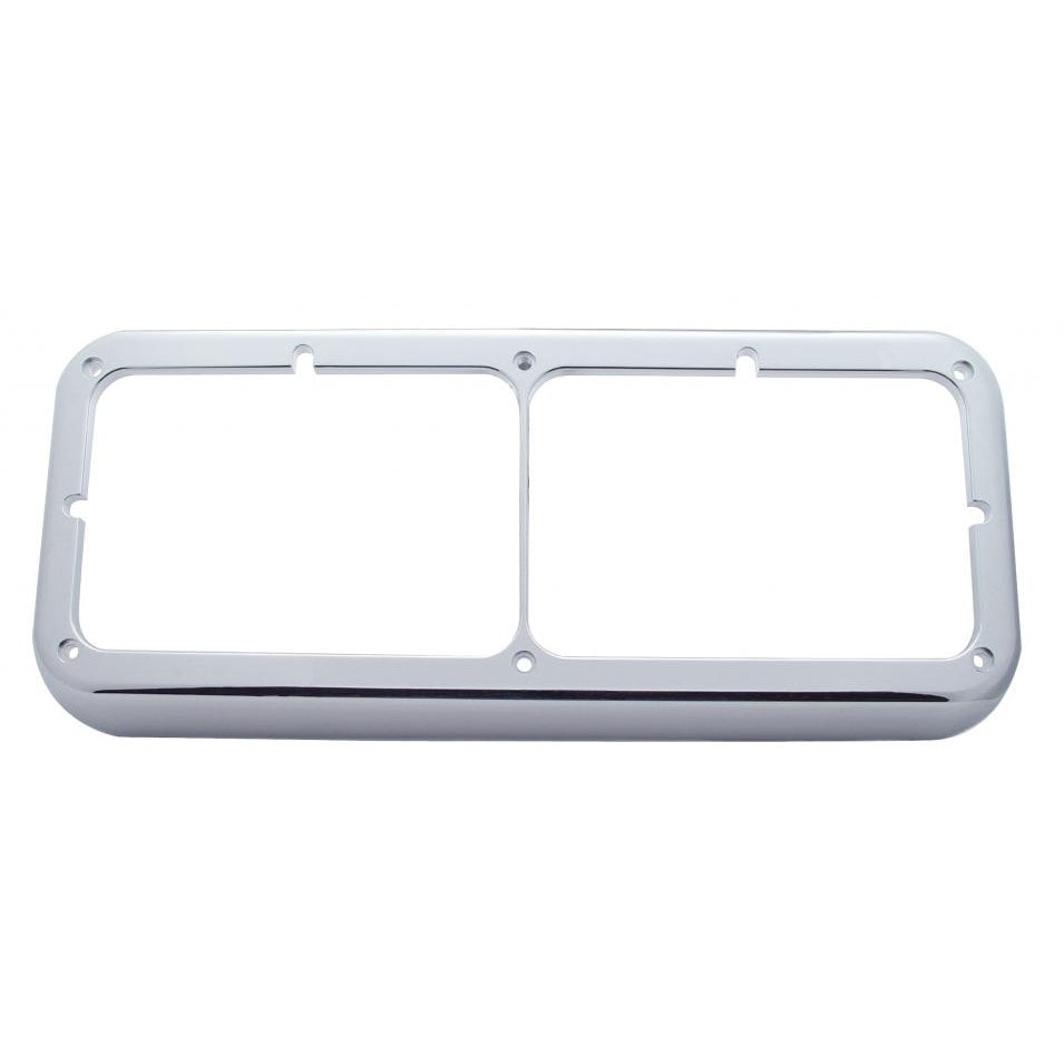 2-Headlight Bezels Dual Rectangular. Fits Most Commercial Trucks.