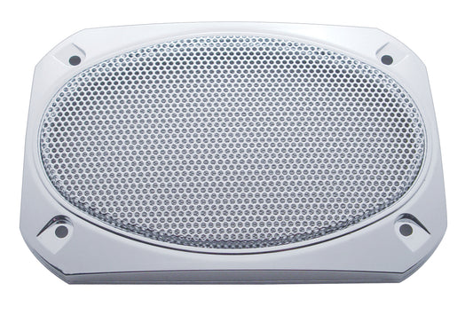 2 Pack of Chrome 6-3/8" X 4-5/16" Speaker Covers For Various Peterbilt Models