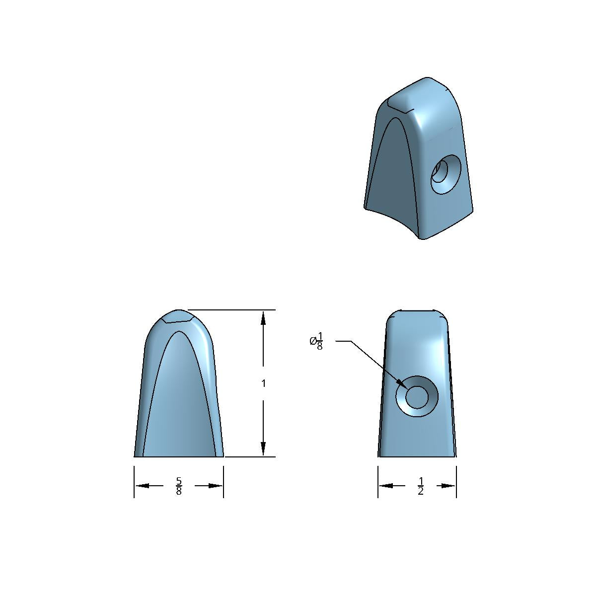 Chrome Plastic A/C & Heater Control Slide Knobs fits 1967-1987 Peterbilt 359 (Card of 3)