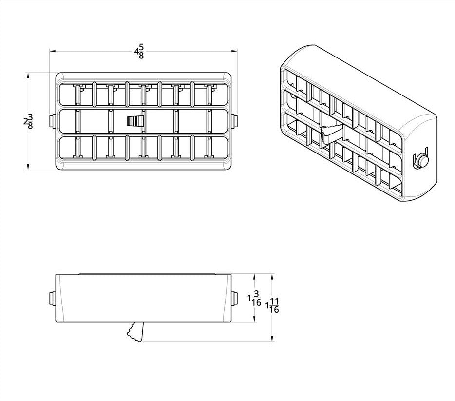 Chrome Plastic A/C Vent For 2000-2005 Peterbilt models 357, 378, 379, and 385