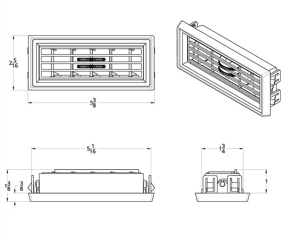 (4) Peterbilt Heater A/C Vent / Large Chrome Plastic Vent Grill 1987-2000