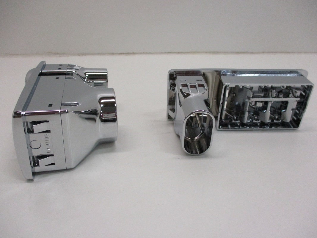 Fits Kenworth 2002+ Heater A/C Vents / Chrome Plastic Passenger Driver Side Vents