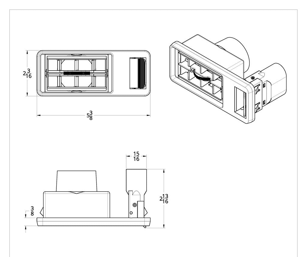 Chrome Plastic A/C Vent. Fits Fits Kenworth 2001 & Earlier - Driver Side.