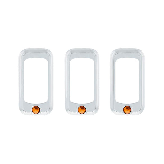(3) Amber Rocker Switch Trim  Peterbilt Fits Kenworth Truck Semi