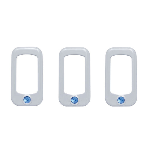 (3) Blue Rocker Switch Trim  Peterbilt Fits Kenworth Truck Semi