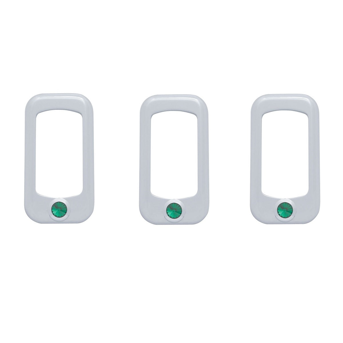 (3) Green Rocker Switch Trim  Peterbilt Fits Kenworth Truck Semi