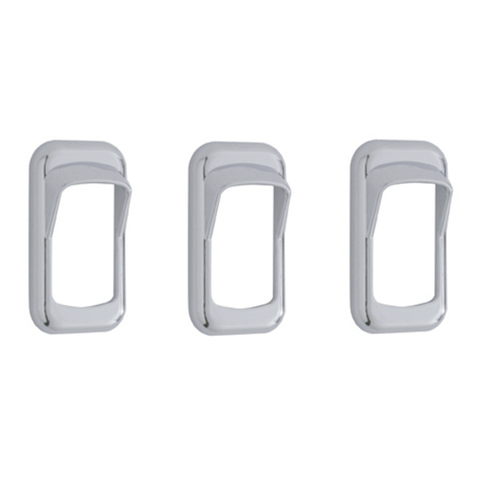 Chrome Plastic Rocker Switch Bezels With Switch Guard (3 Pack)