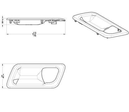 (1) Pair of Chrome Interior Door Handle Trim For 2006+ Petertiblt