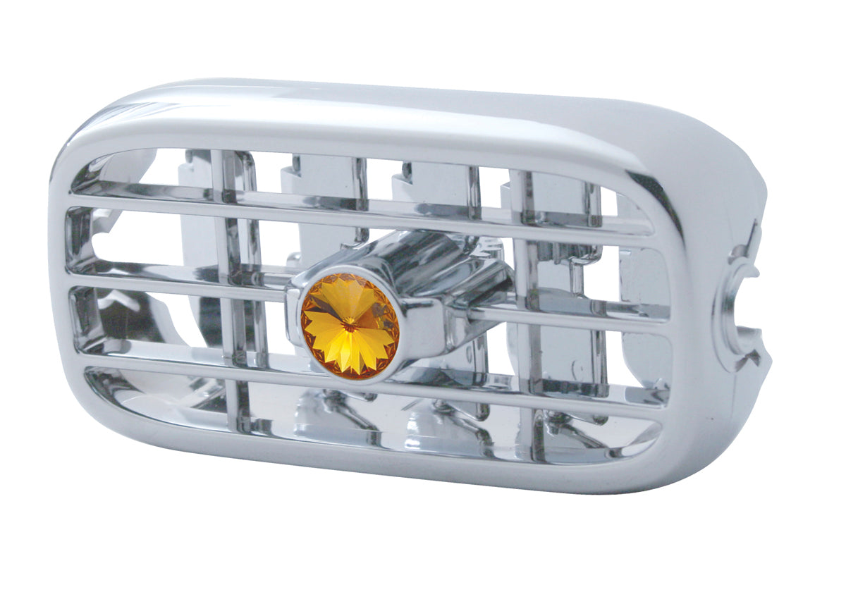 (4) Peterbilt 2006-18 379 389 Heater A/C Vent Chrome Plastic Dash Amber Diamond