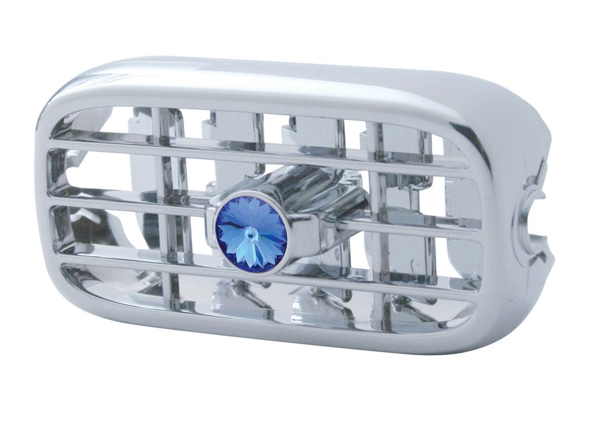(4) Peterbilt 2006 -18 379 389 Heater A/C Vent Chrome Plastic Dash Blue Diamond