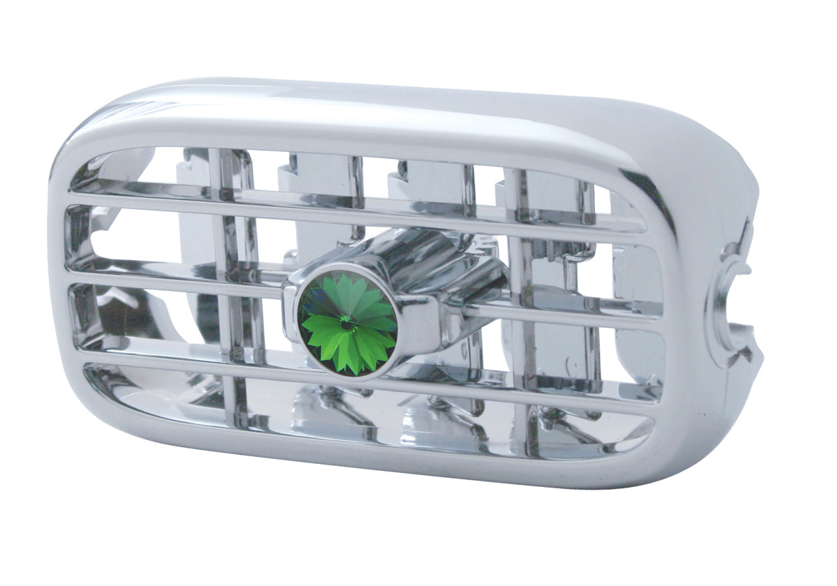 (4) Peterbilt 2006 -18 379 389 Heater A/C Vent Chrome Plastic Dash Green Diamond