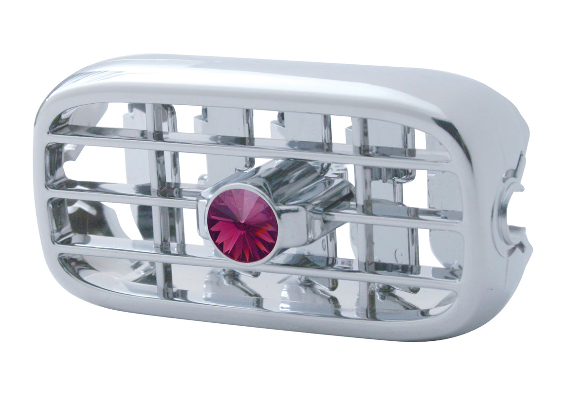 (4) Peterbilt 2006 -18 379 389 Heater A/C Vent Chrome Plastic Dash Purple Diamond