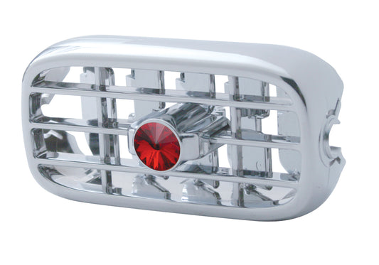 (4) Peterbilt 2006-18 379 389 Heater A/C Vent Chrome Plastic Dash Red Diamond