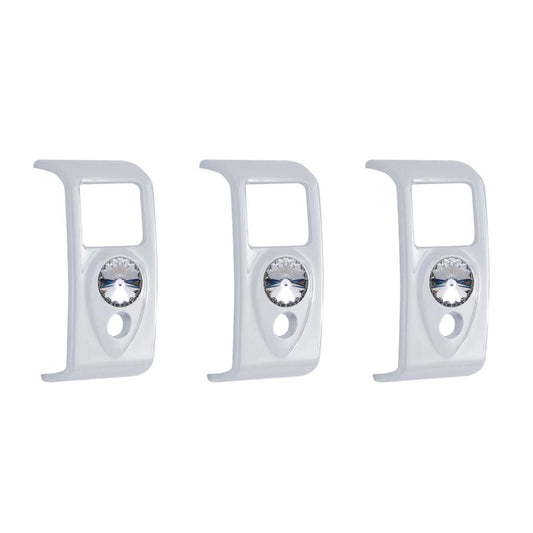 (3) Pack Rocker Switch Covers W/Clear Diamond 2006+ Fits Kenworth W900 T800 T660 C500