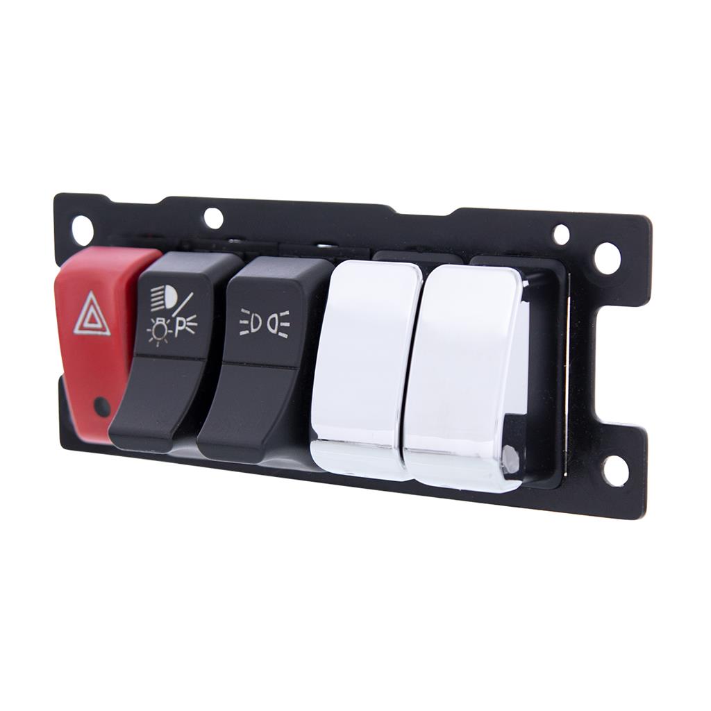 Chrome Plastic Blank Switch Covers  Fits Kenworth T680, T880, W990 (Card Of 2)