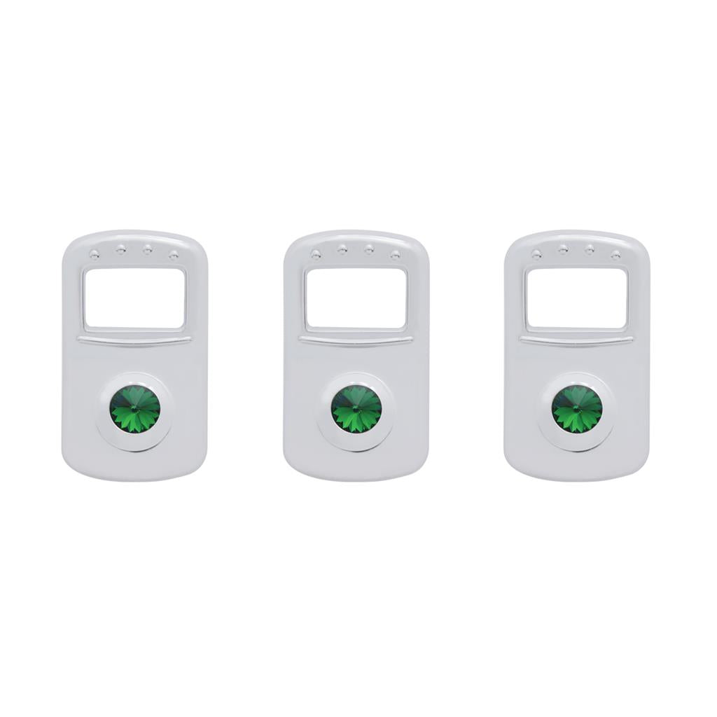 Rocker Switch Cover  Fits Kenworth/Peterbilt - Green Diamond (Card of 3)