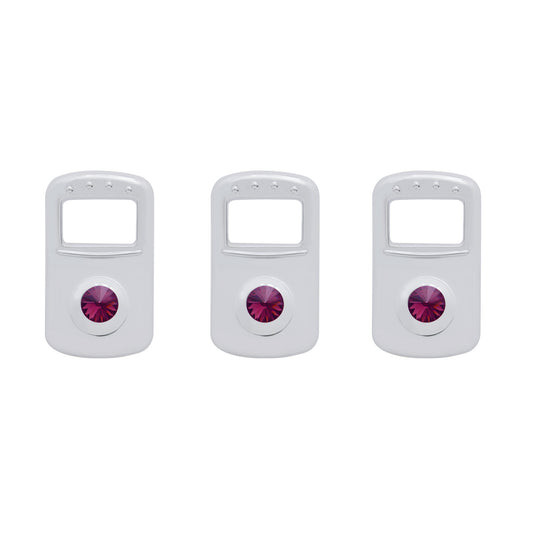 Rocker Switch Cover  Fits Kenworth/Peterbilt - Purple Diamond (Card of 3)
