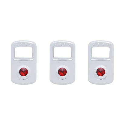 Rocker Switch Cover  Fits Kenworth/Peterbilt - Red Diamond (Card of 3)
