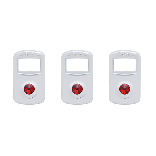Rocker Switch Cover  Fits Kenworth/Peterbilt - Red Diamond (Card of 3)