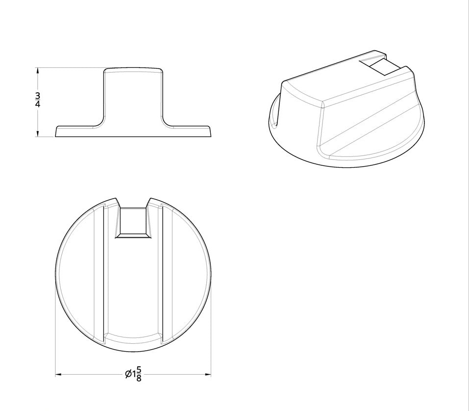 (1) Chrome Plastic A/C Control Knob Compatible with Mack Various Model and Years