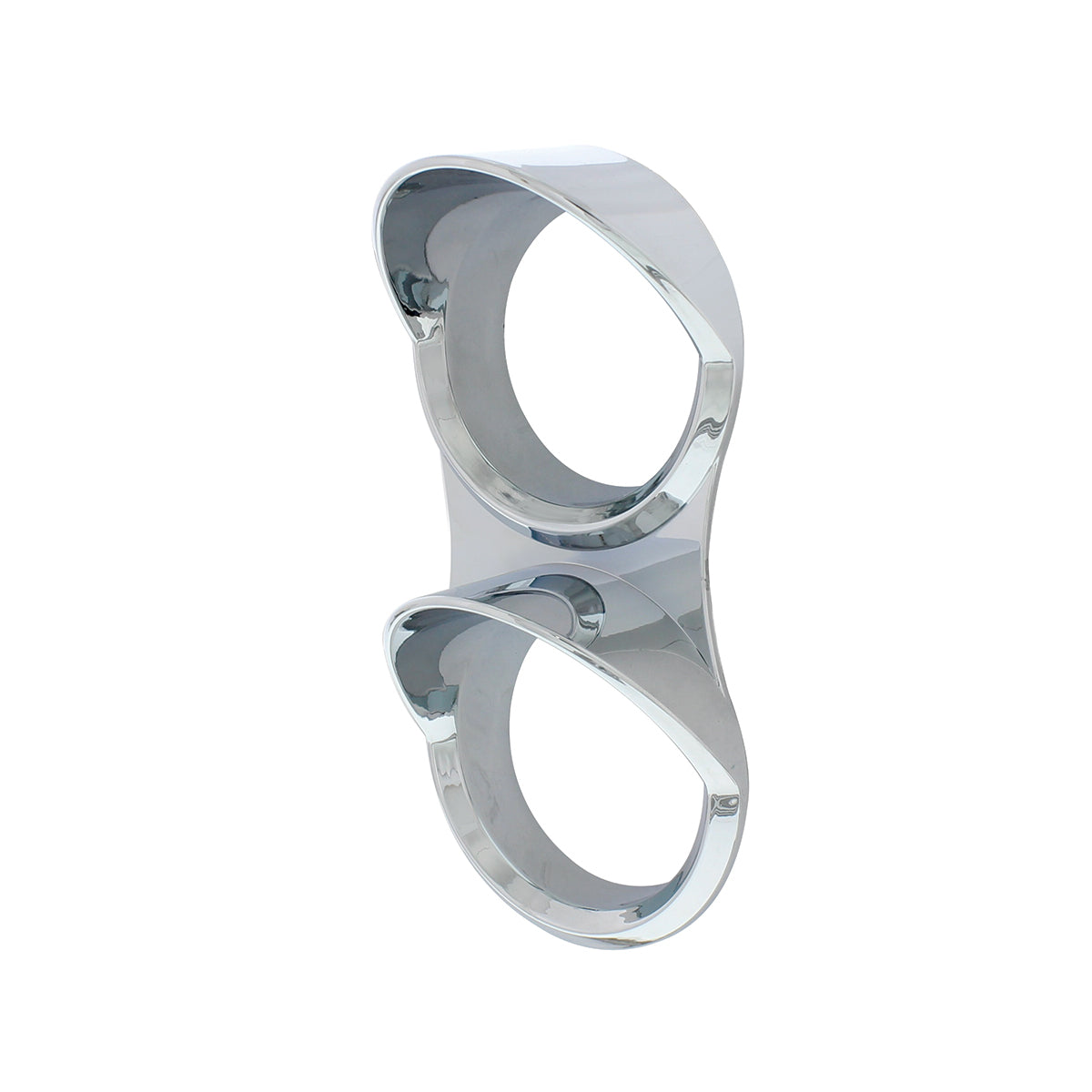 Chrome Small 2-Gauge Plastic Bezel with Visor fits Mack Trucks