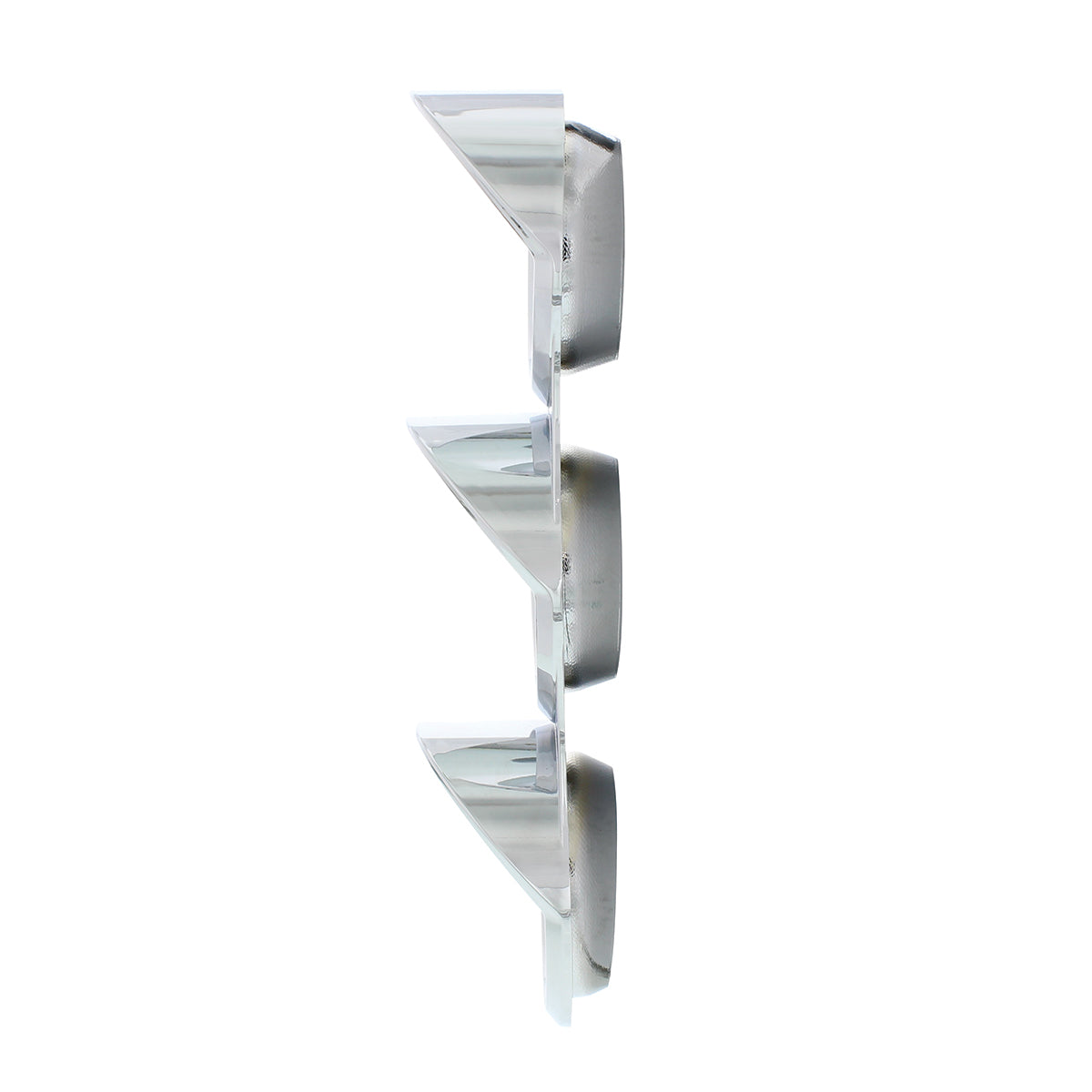 Chrome Small 3-Gauge Plastic Bezel with Visor fits Mack Trucks