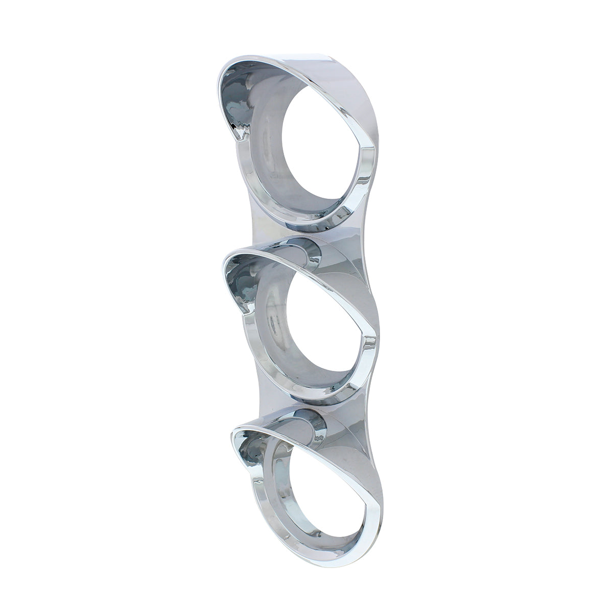 Chrome Small 3-Gauge Plastic Bezel with Visor fits Mack Trucks
