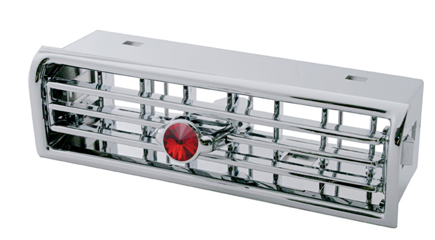 Freightliner Century Heater A/C Vent / Chrome Plastic Dash Vent Grill / Red