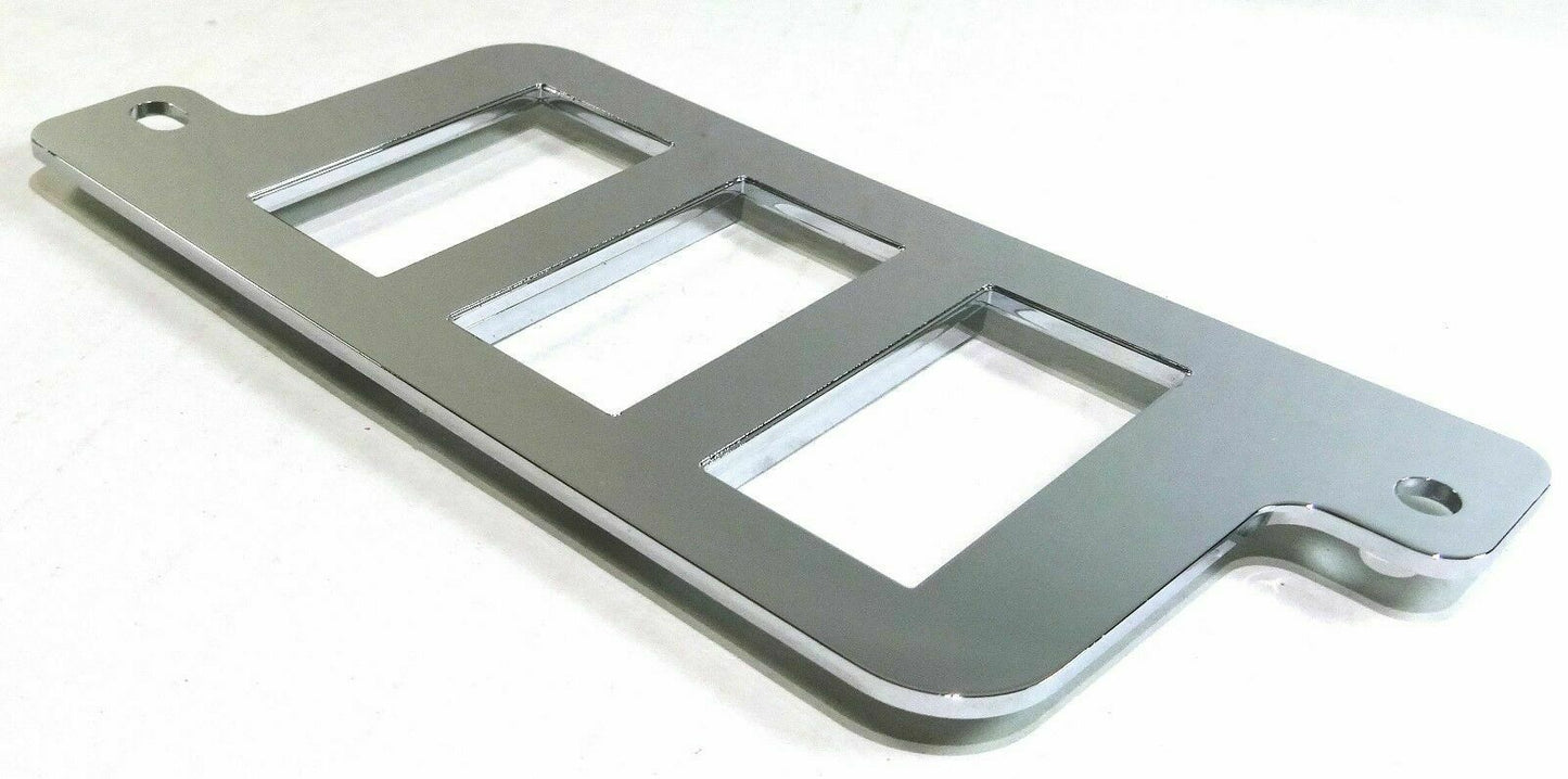 3-Opening Freightliner Lower Left Bottom Dash Chrome Plastic Switch Panel Driver
