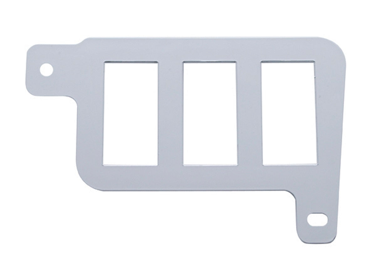 3-Opening Freightliner Lower Right Bottom Dash Chrome Plastic Switch Panel