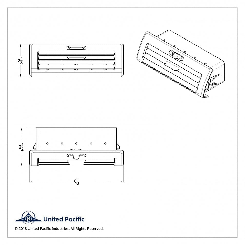 Freightliner 2007+ Cascadia Heater A/C Vent / Chrome Plastic Dash Vent Grill