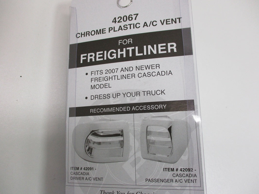 Freightliner 2007+ Cascadia Heater A/C Vent / Chrome Plastic Dash Vent Grill