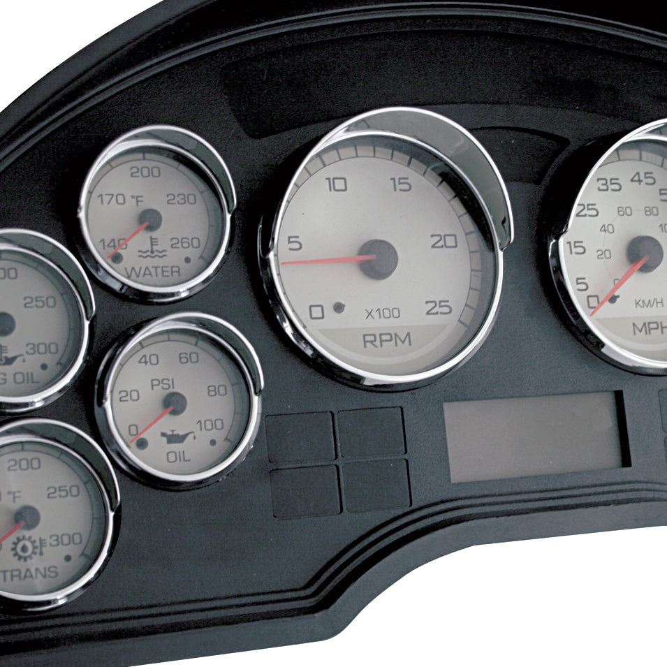 Chrome Small Gauge Bezel With Visor for 2007+ International Trucks